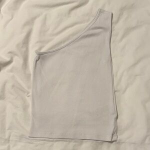 Madewell White One Shoulder Tank Top
